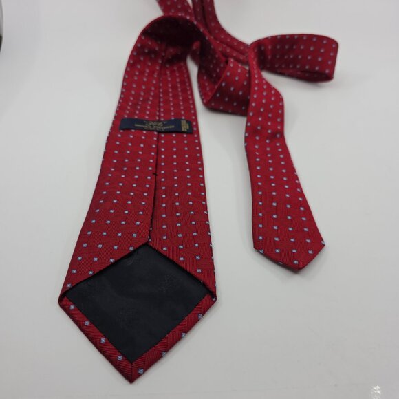 Brooks Brothers "346" Men's Pure Silk Tie Red Geometric Made in the USA Modern - Picture 8 of 9